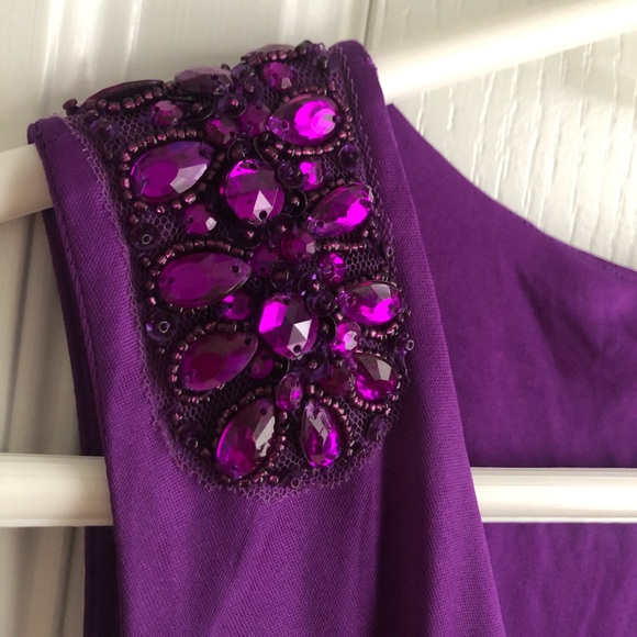 Purple Formal Knee Length Dress - Picture 5 of 10